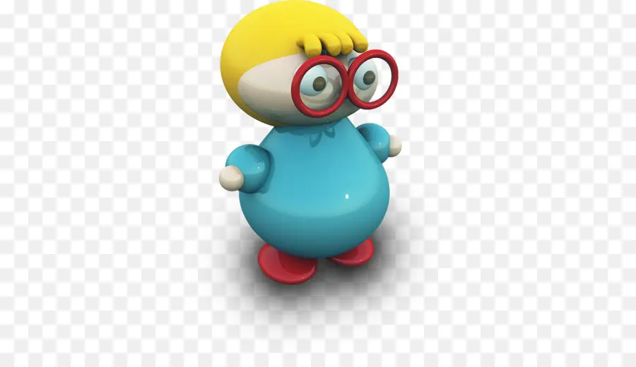 Personaje Azul Con Gafas，Dibujos Animados PNG