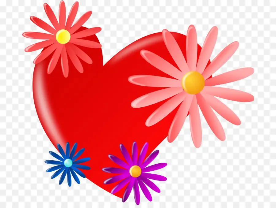 Corazón Con Flores，Amar PNG