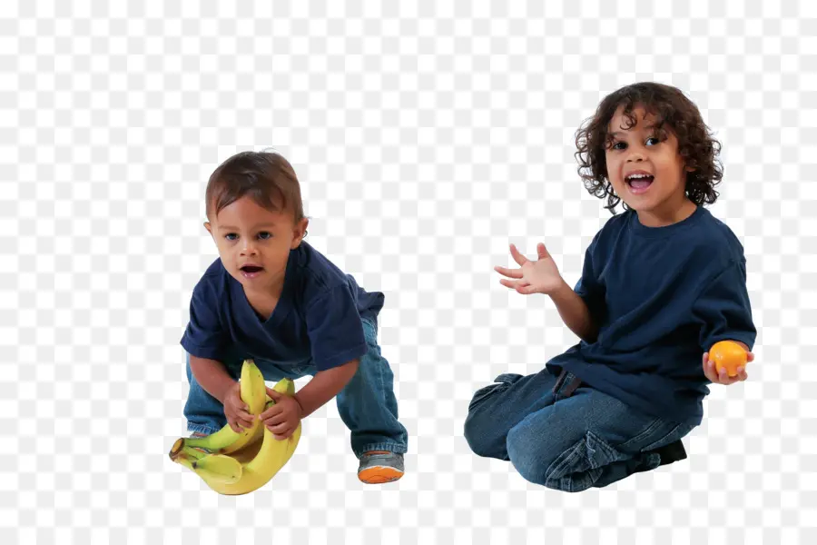 Niños Con Frutas，Banana PNG