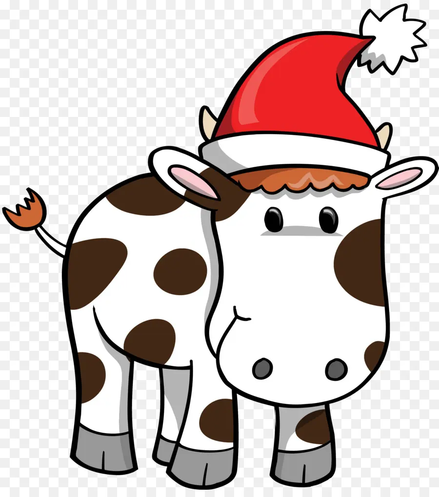 Vaca，Gorro De Papá Noel PNG