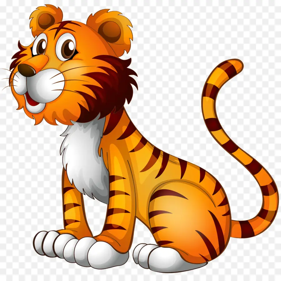 Tigre Colorido，Dibujos Animados PNG