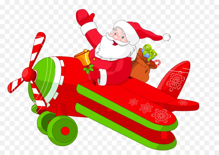 Avión，Santa Claus PNG