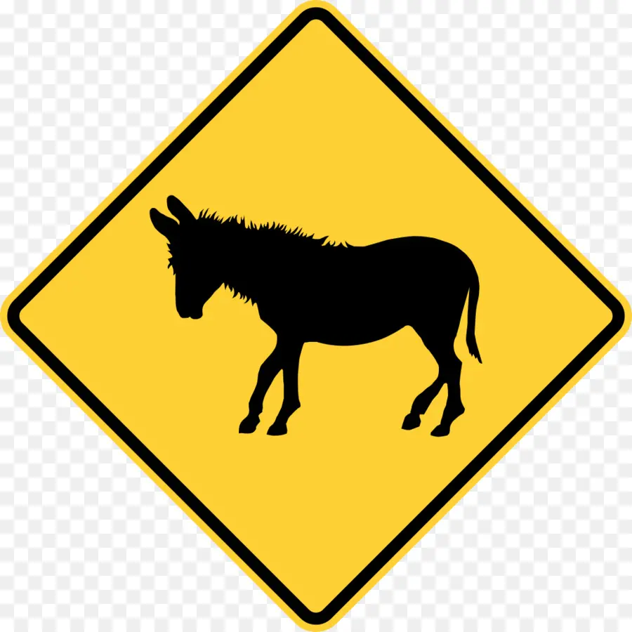 Señal De Tráfico De Burro，Advertencia PNG