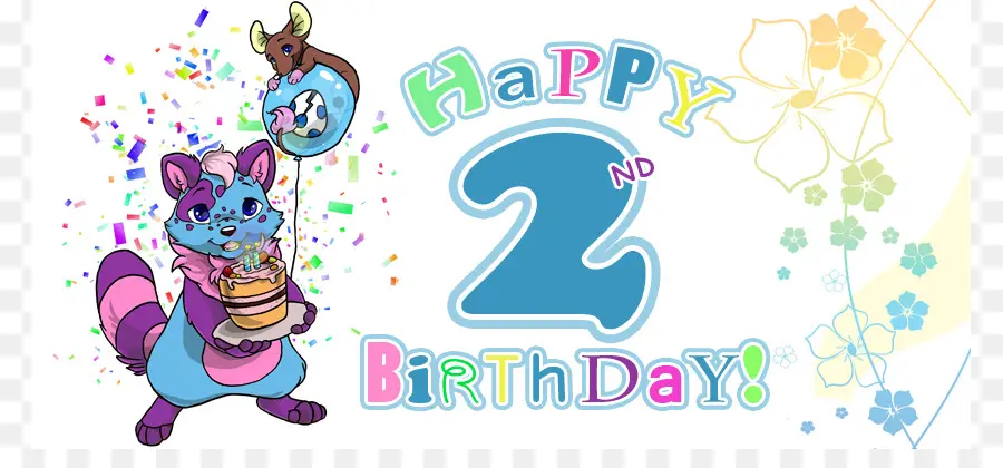 Feliz Segundo Cumpleaños，Mapache PNG