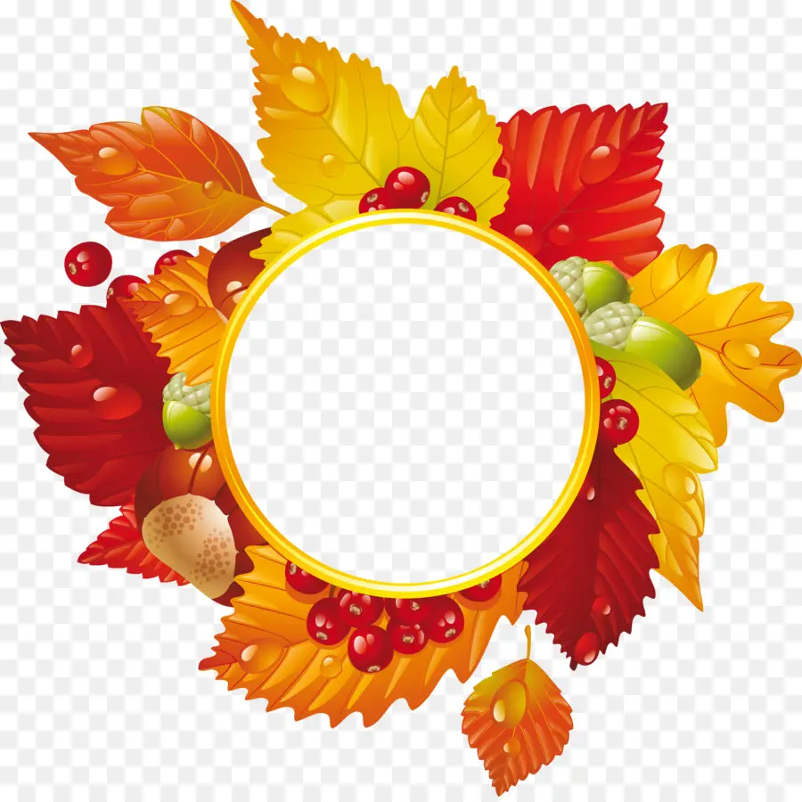 Corona De Otoño，Hojas PNG