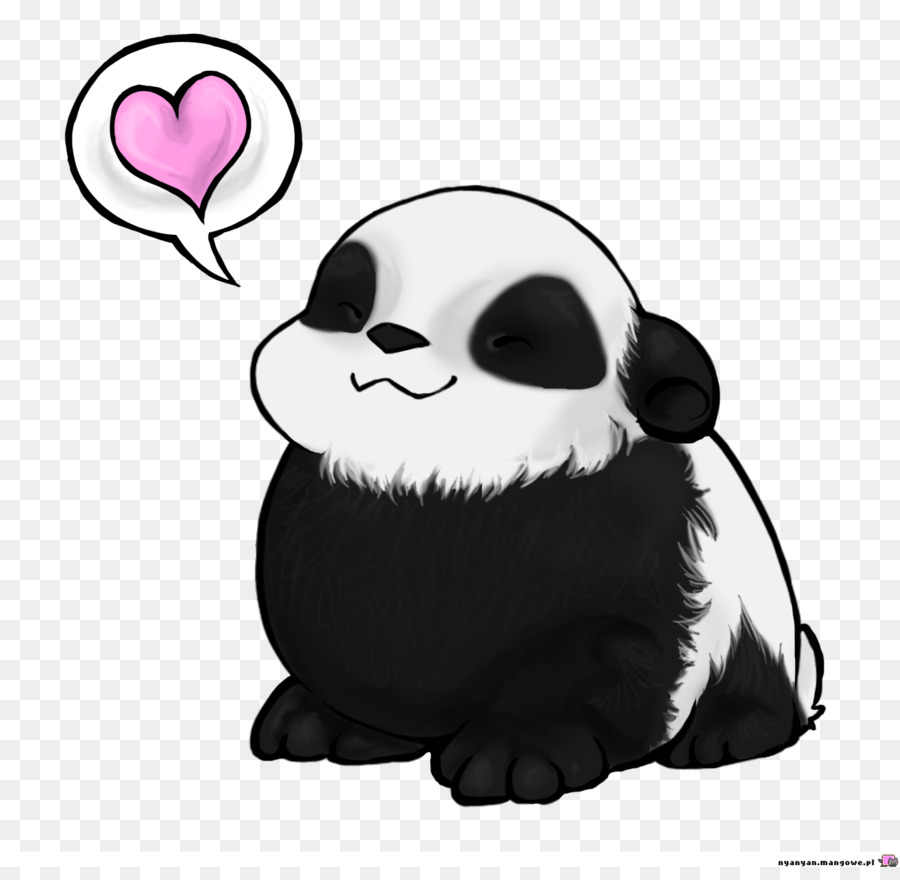 Panda De Dibujos Animados，Corazón PNG