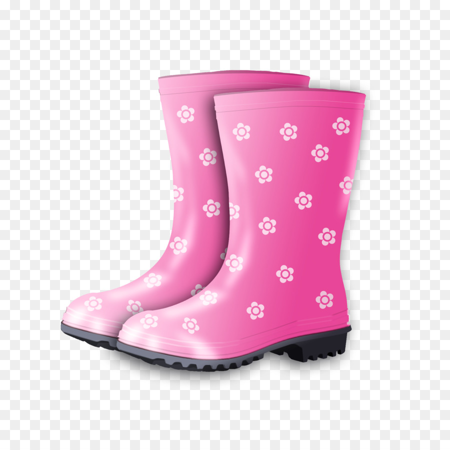 Bota De Lluvia Rosa，Bota PNG