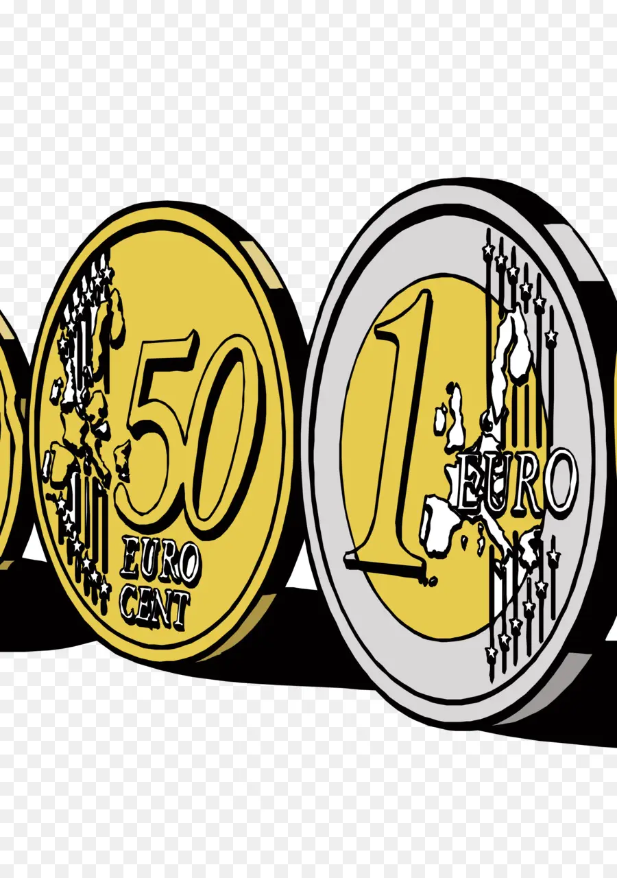 Monedas De Euro，Dinero PNG