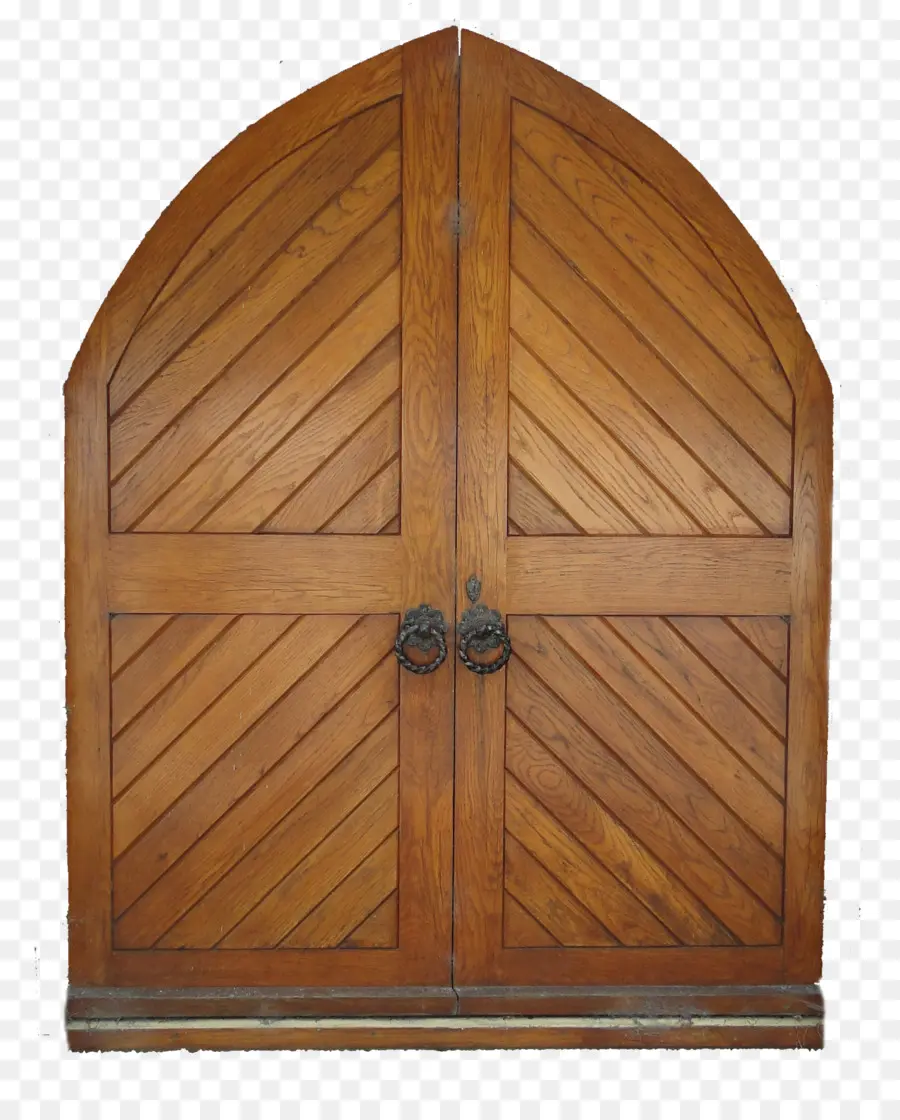 Puerta De Madera Arqueada，Doble PNG