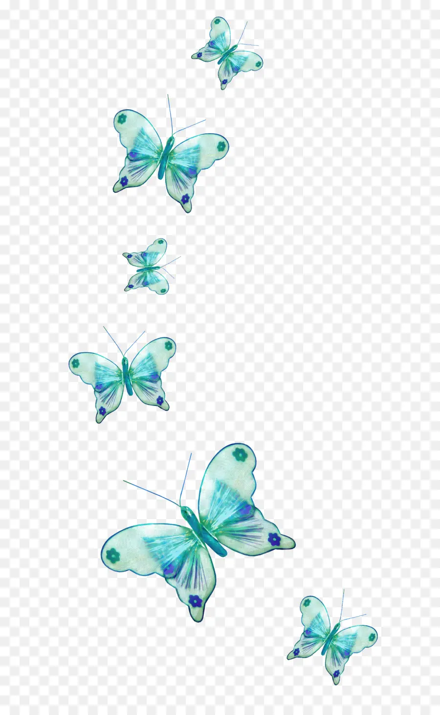 Mariposas，Azul PNG