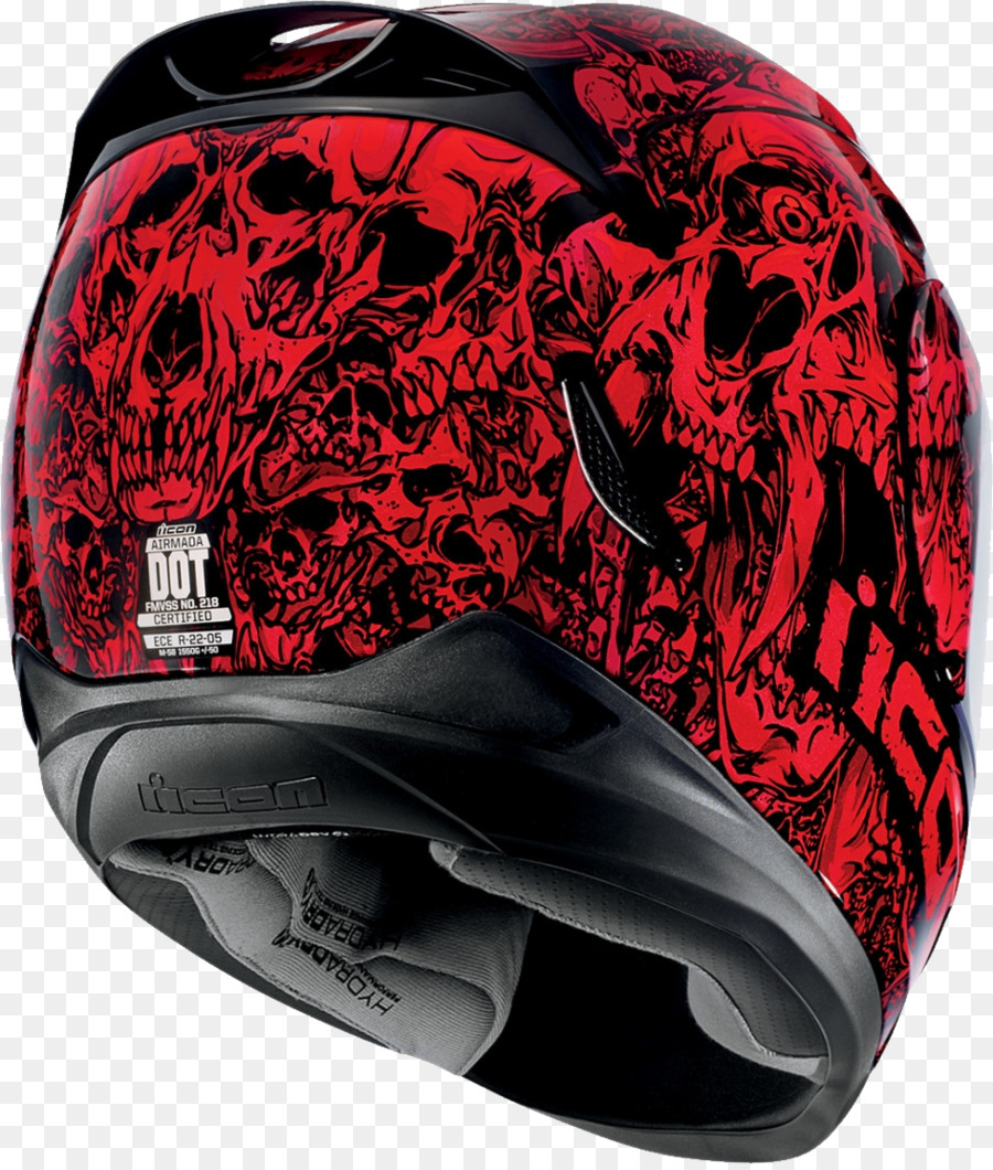 Casco De Calavera Roja，Motocicleta PNG