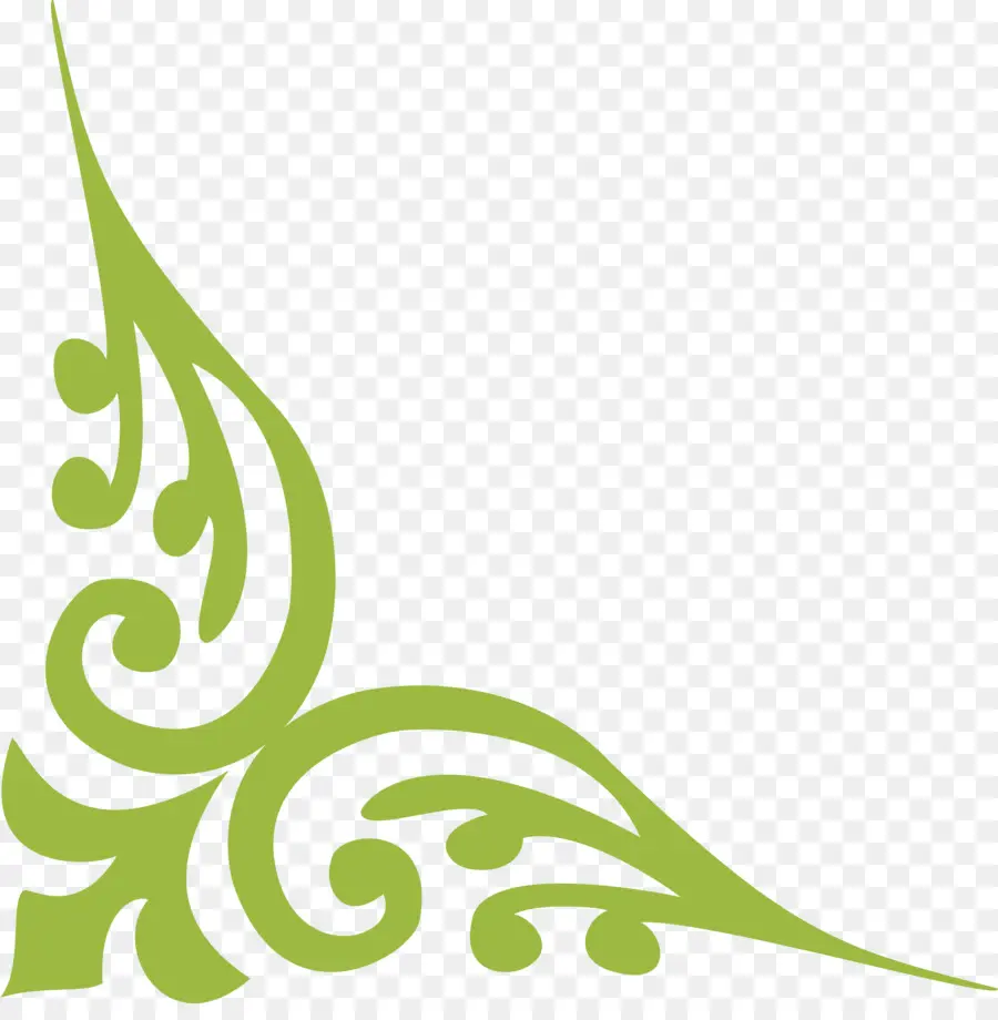 Diseño De Esquina Verde，Decoración PNG