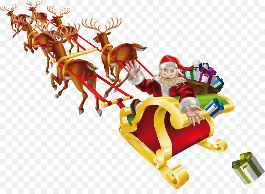 Santa Claus，Trineo PNG