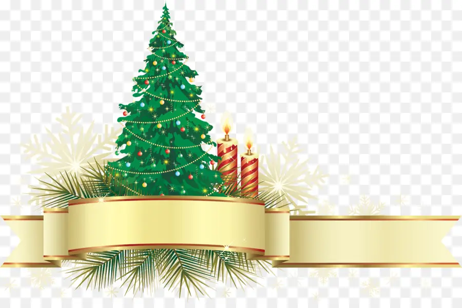 árbol De Navidad Y Velas，Decoraciones PNG