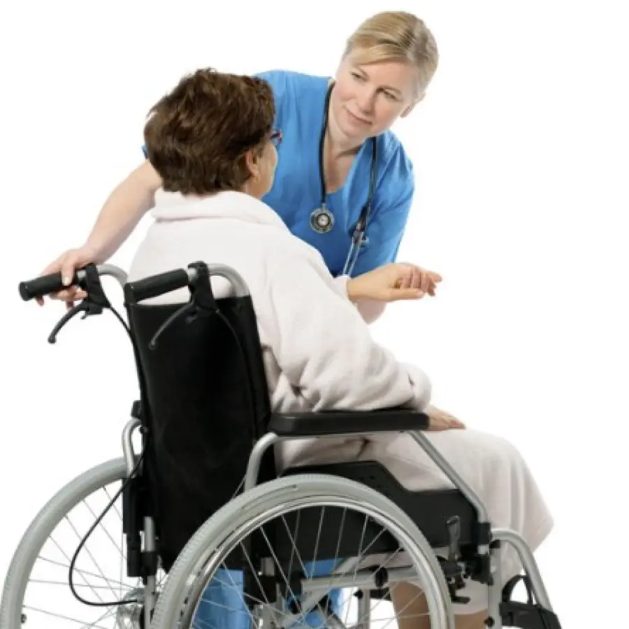 Enfermera Con Paciente En Silla De Ruedas，Enfermero PNG