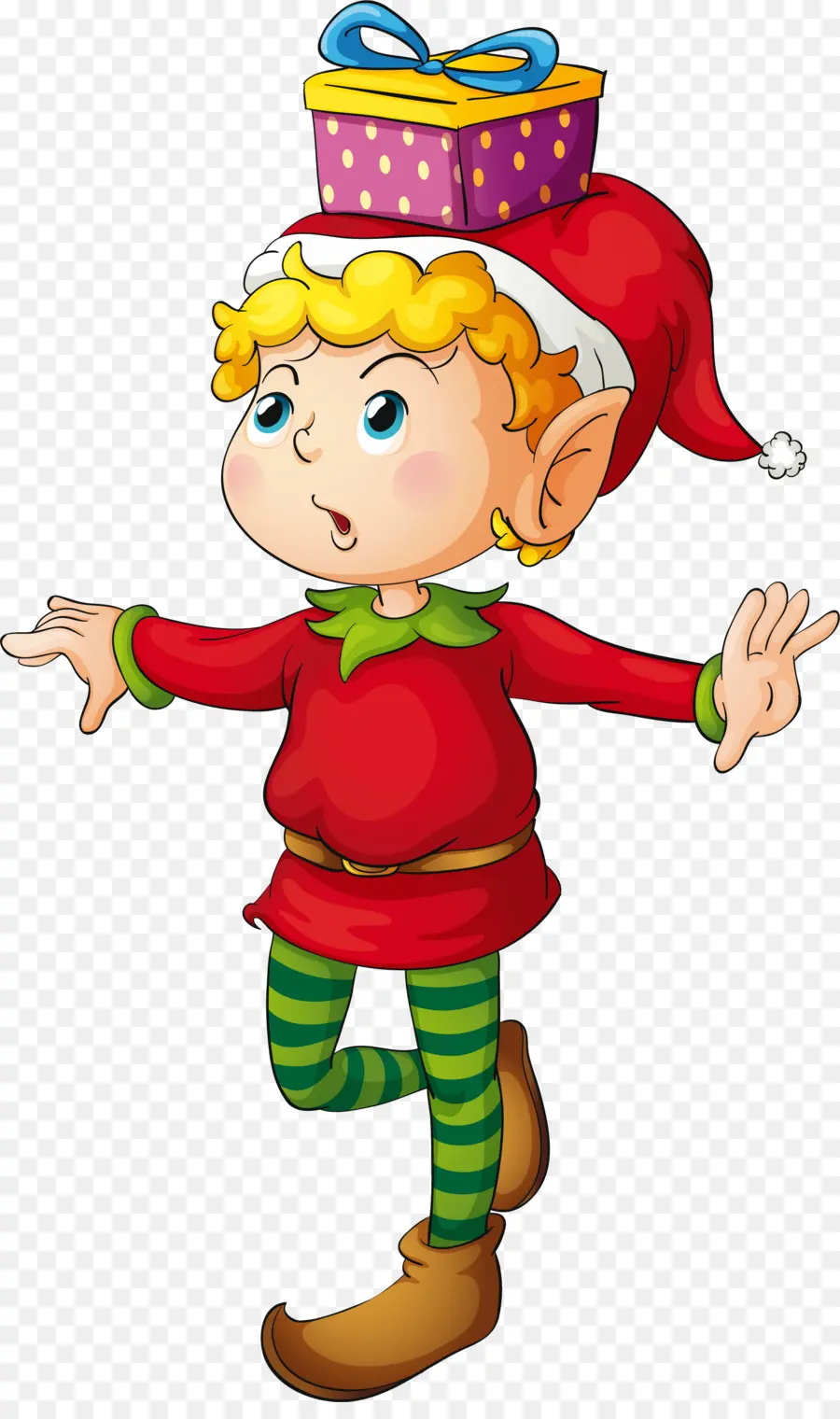 Elfo Navideño，Regalo PNG