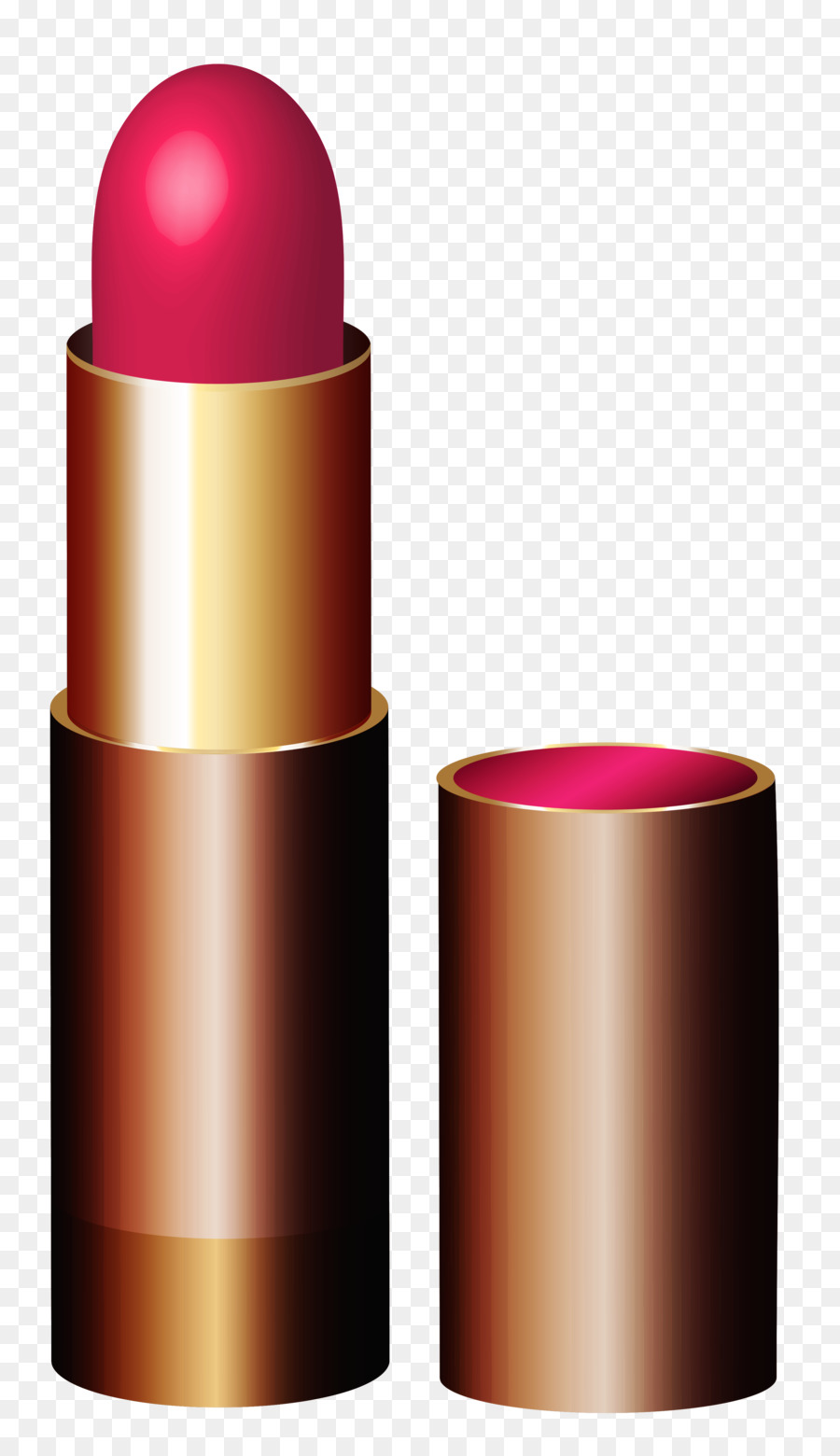 Lápiz Labial Rosa，Caja Dorada PNG