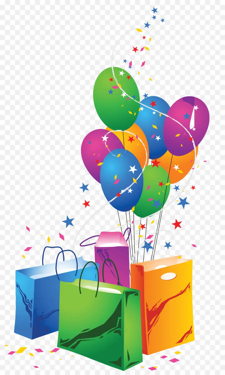 Globos Y Bolsas De Regalo，Fiesta PNG