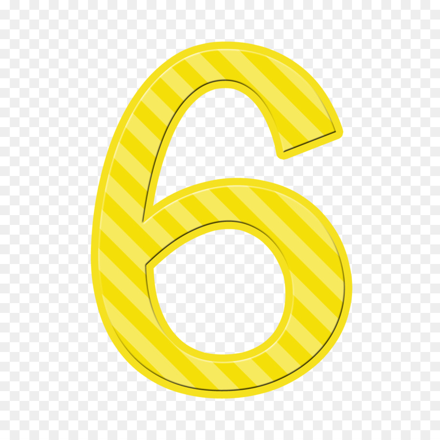 Número Amarillo 6，Dígito PNG