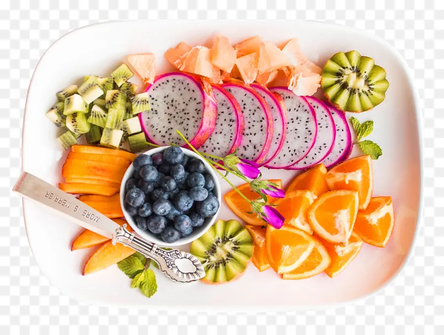 Plato De Frutas，Saludable PNG