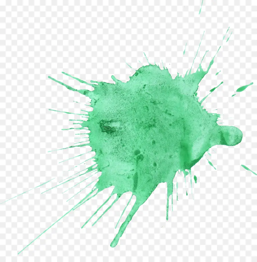 Salpicaduras De Pintura Verde，Acuarela PNG