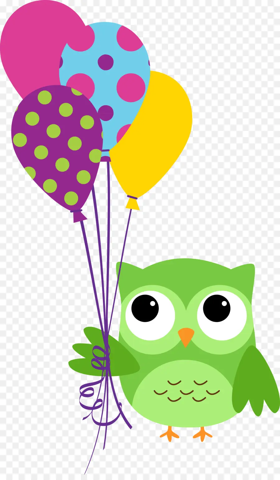 Búho Con Globos，Búho PNG