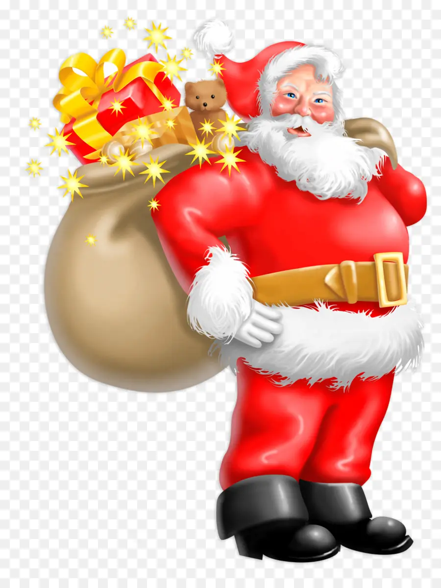 Papá Noel Con Saco，Regalos PNG