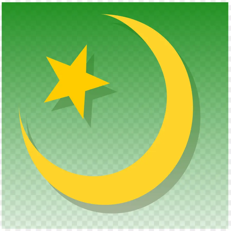 Media Luna Y Estrella，Verde PNG