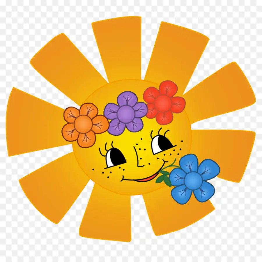 Sol Con Flores，Sol PNG