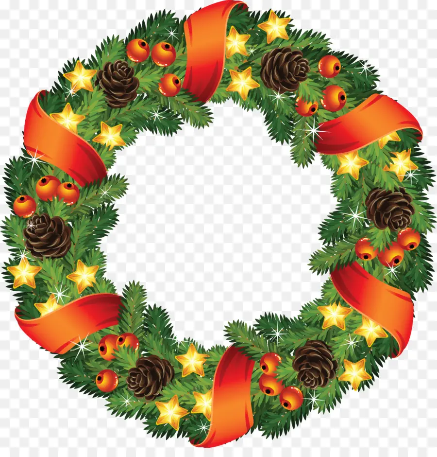 Corona De Navidad，Flores Rojas PNG