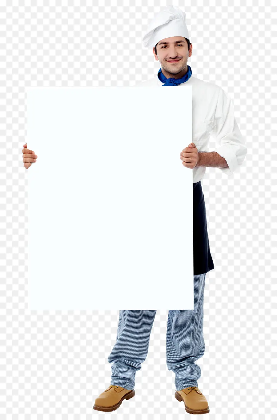 Chef Con Cartel En Blanco，Cocinero PNG