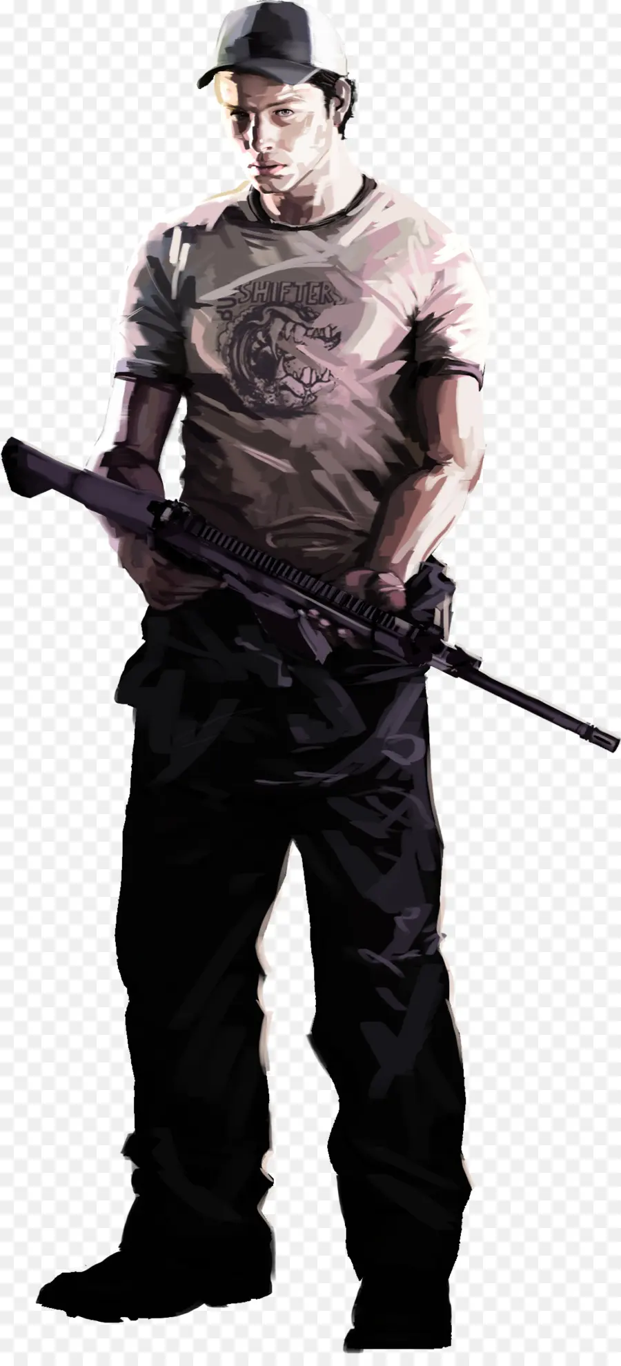 Hombre Con Rifle，Arma PNG