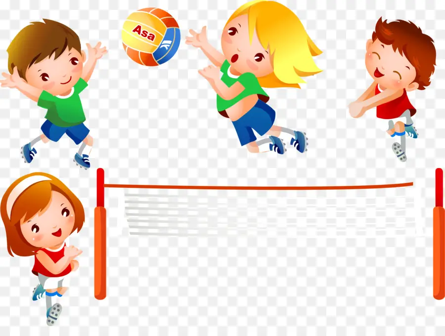 Niños Jugando Voleibol，Niños PNG