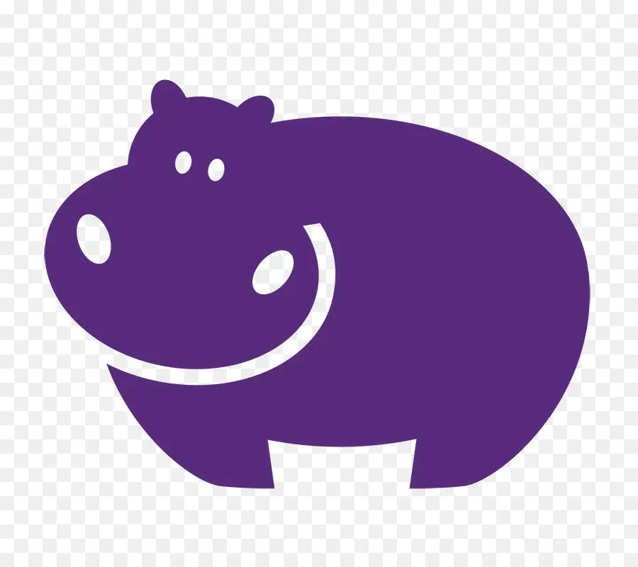 Hipopótamo Morado，Dibujos Animados PNG