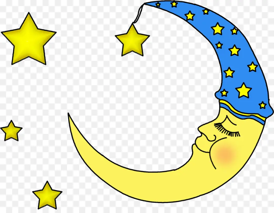 Luna Creciente Amarilla，Estrellas PNG