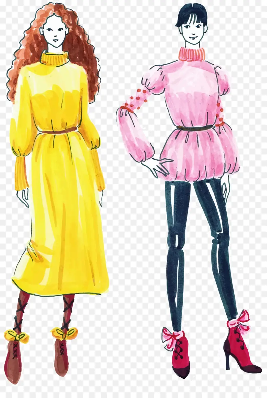 Ilustración De Moda，Vestidos PNG