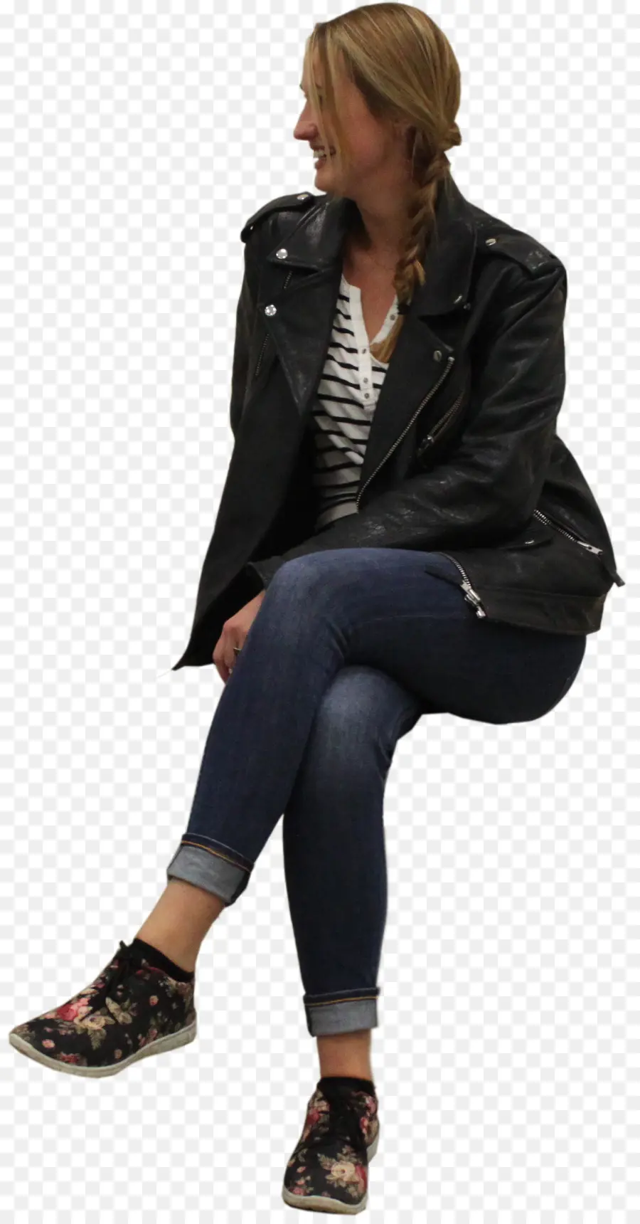 Mujer Sentada，Chaqueta PNG