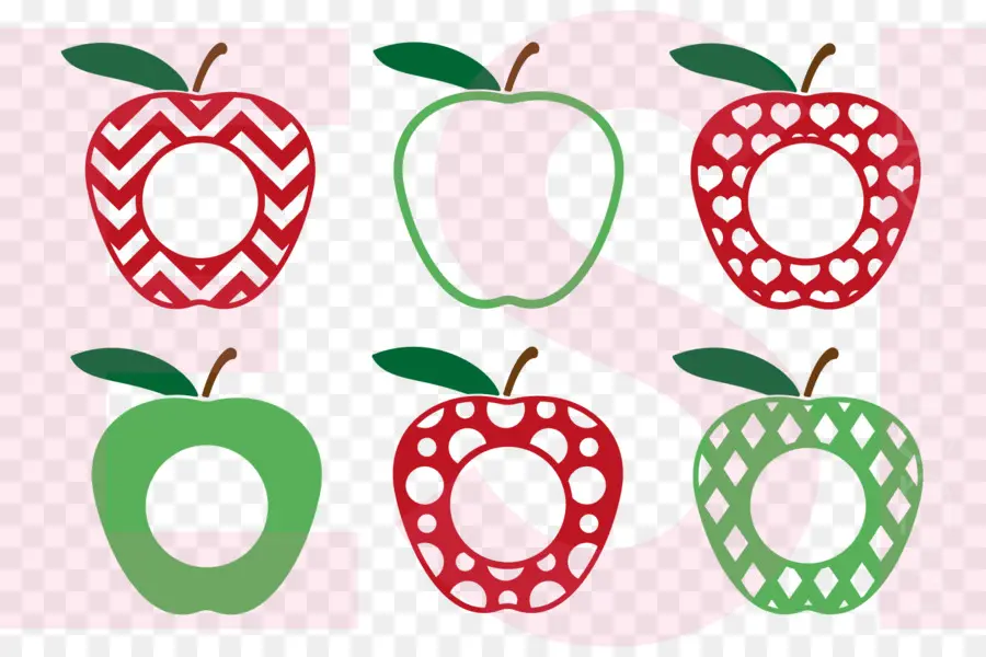 Manzanas Estampadas，Rojo PNG