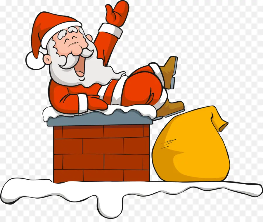 Santa Claus，Chimenea PNG