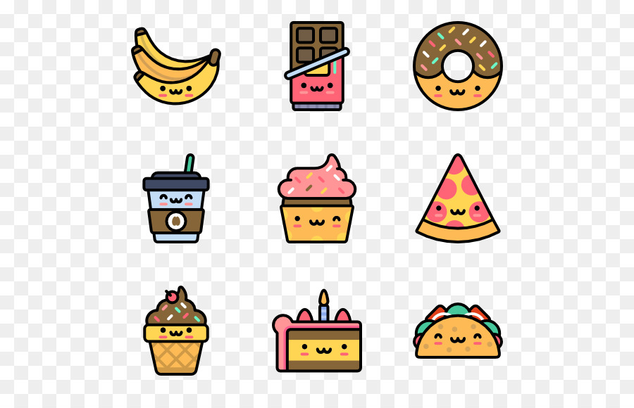 Lindos Iconos De Comida，Banana PNG