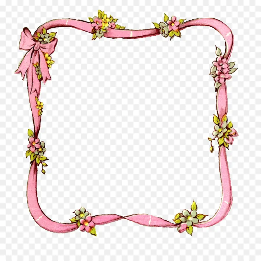 Marco Floral Rosa，Cinta PNG