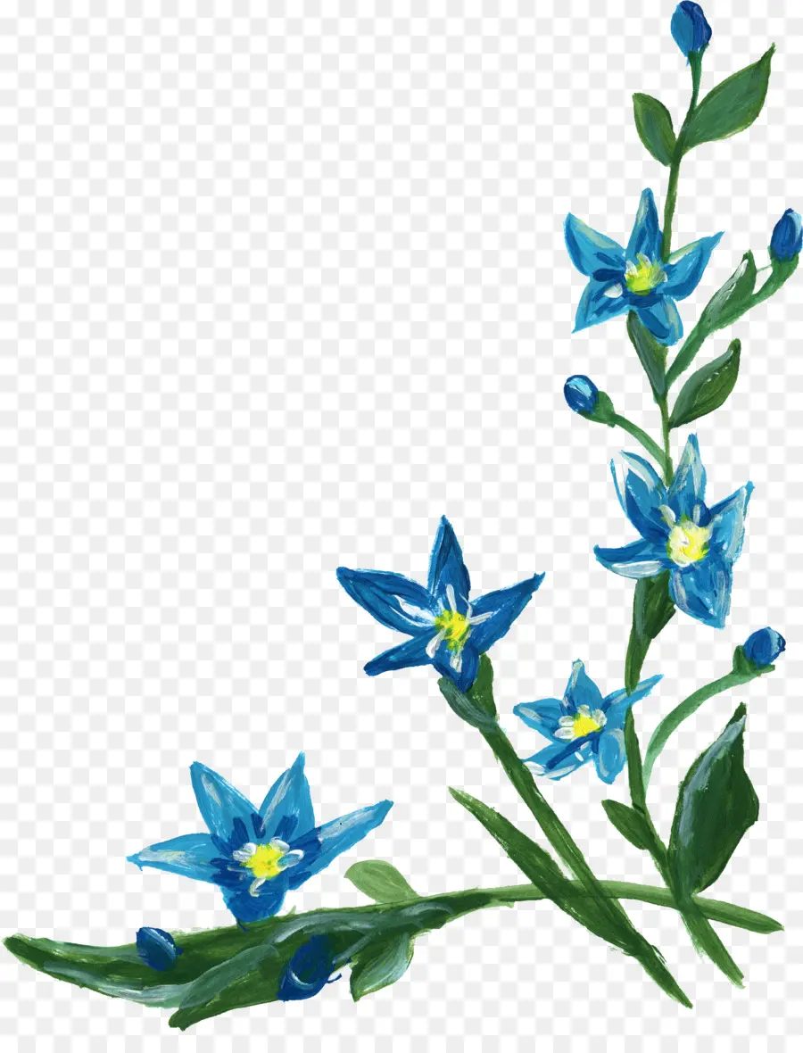 Flor，Azul PNG