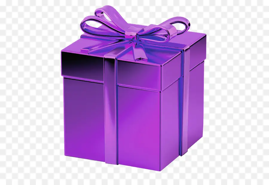 Caja De Regalo Morada，Presente PNG