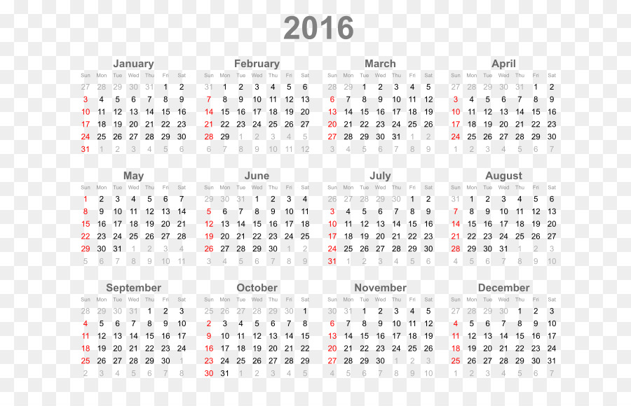 Calendario 2014，Año PNG