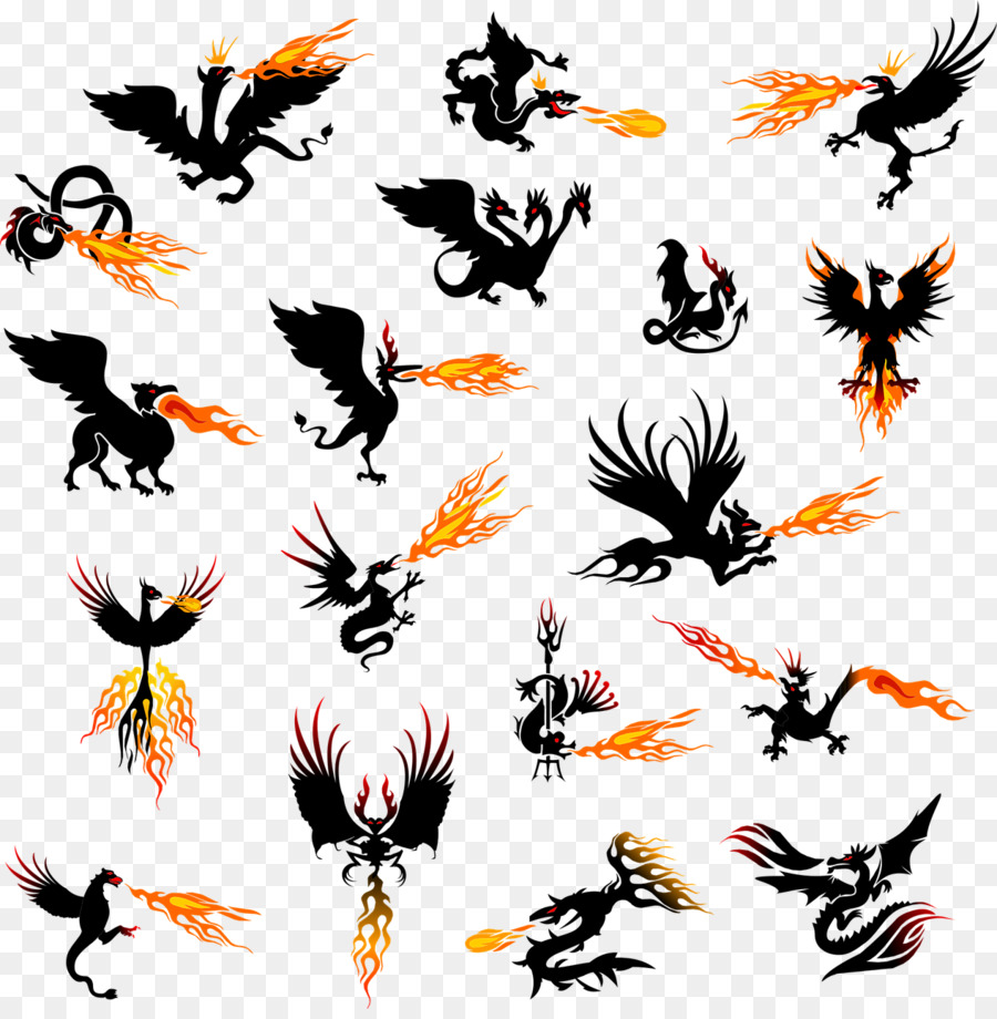 Dragones Que Escupen Fuego，Mítico PNG