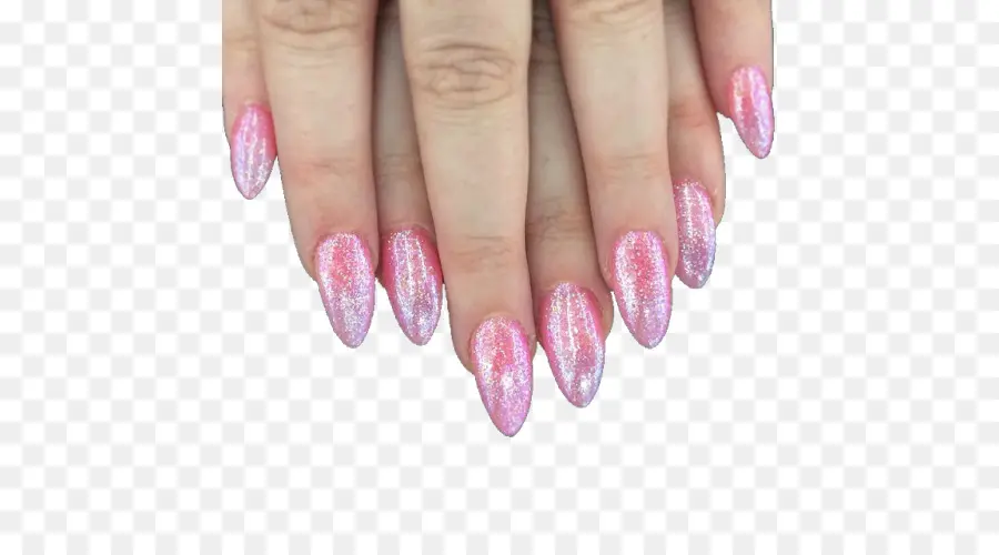 Uñas De Brillo Rosa，Manicura PNG