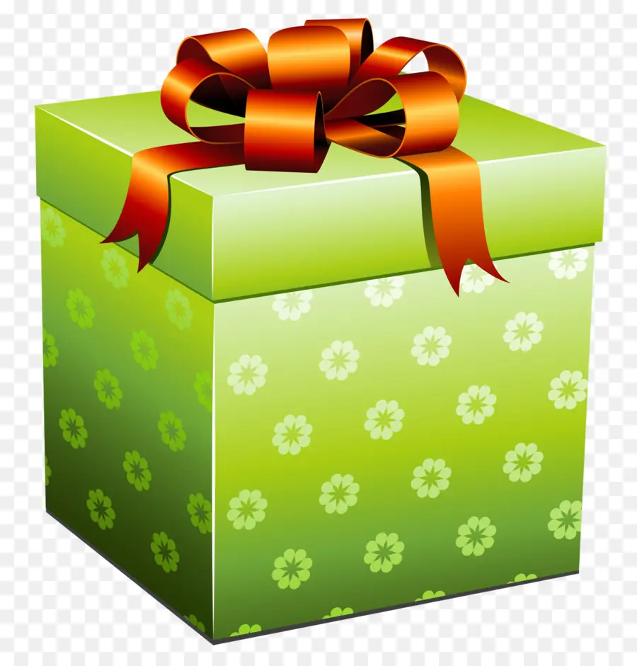 Caja De Regalo，Cinta Verde PNG