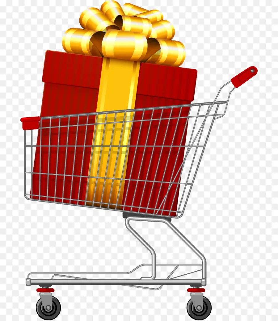 Carro De Compras Con Regalo，Presente PNG