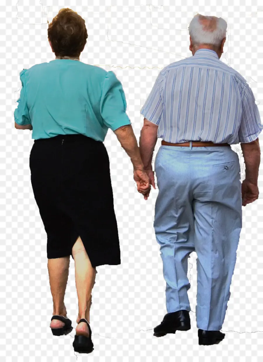 Pareja De Ancianos，Caminando PNG