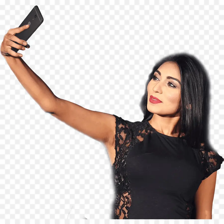 Mujer Tomando Selfie，Teléfono PNG